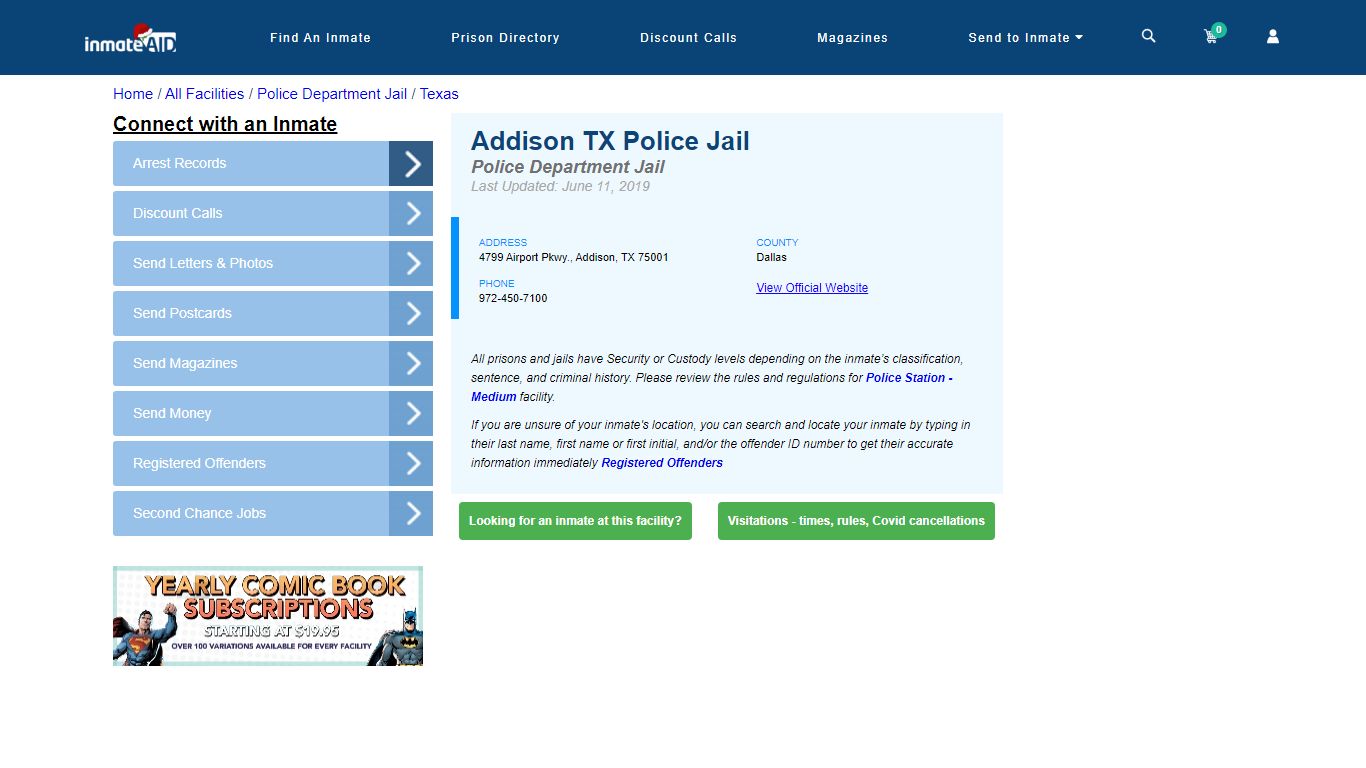Addison TX Police Jail & Inmate Search - Addison, TX